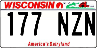 WI license plate 177NZN