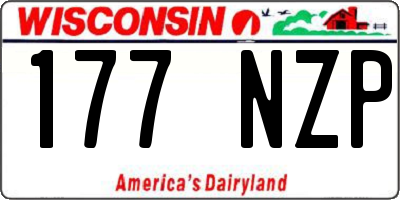 WI license plate 177NZP