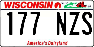 WI license plate 177NZS