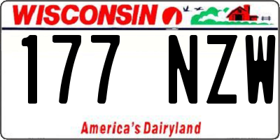 WI license plate 177NZW