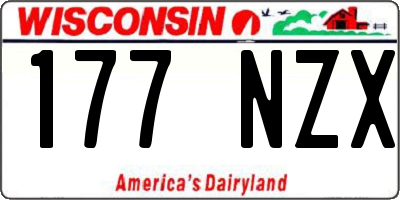 WI license plate 177NZX