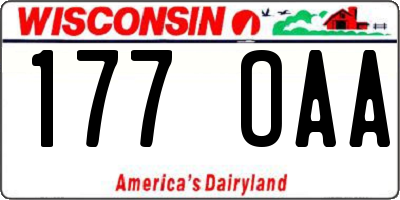 WI license plate 177OAA