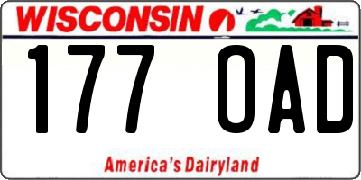 WI license plate 177OAD