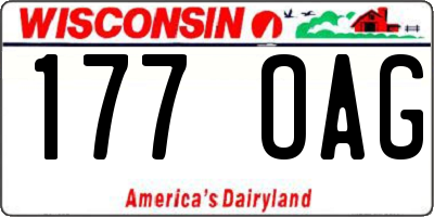 WI license plate 177OAG