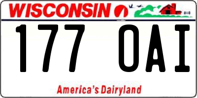 WI license plate 177OAI
