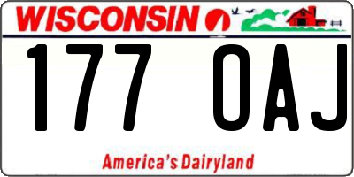 WI license plate 177OAJ