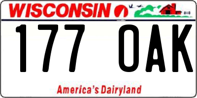 WI license plate 177OAK