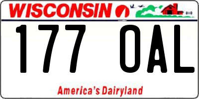WI license plate 177OAL