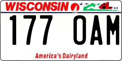 WI license plate 177OAM