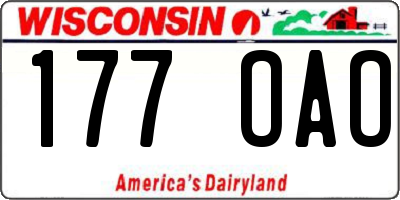 WI license plate 177OAO