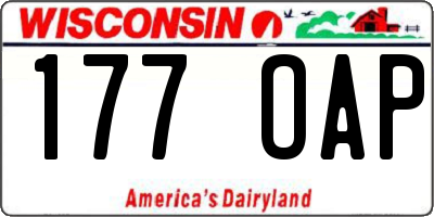 WI license plate 177OAP