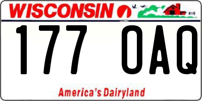 WI license plate 177OAQ