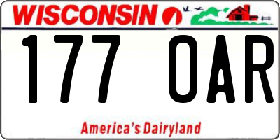 WI license plate 177OAR