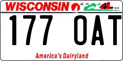 WI license plate 177OAT