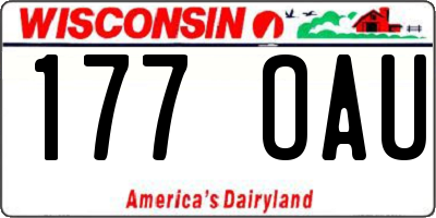 WI license plate 177OAU