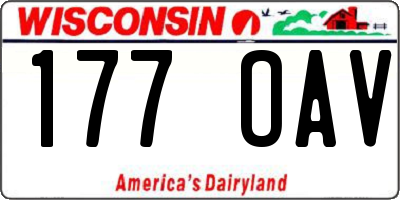 WI license plate 177OAV