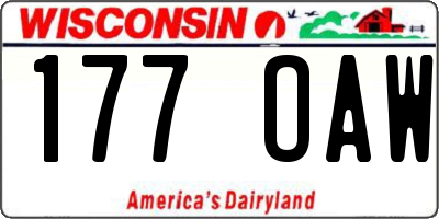 WI license plate 177OAW