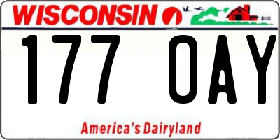 WI license plate 177OAY