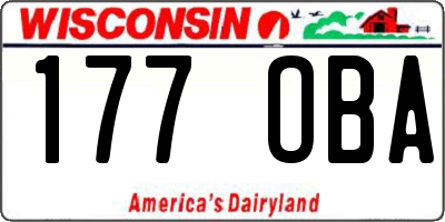 WI license plate 177OBA