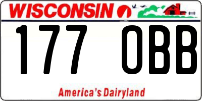 WI license plate 177OBB