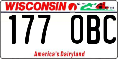 WI license plate 177OBC
