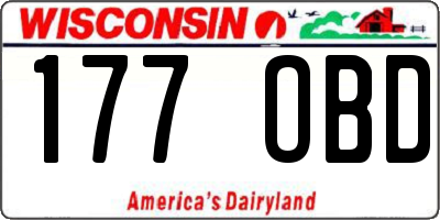 WI license plate 177OBD