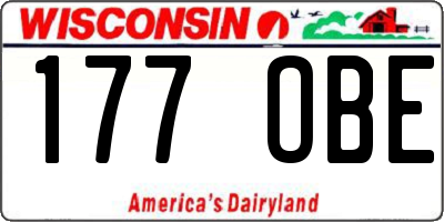 WI license plate 177OBE