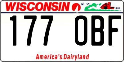WI license plate 177OBF