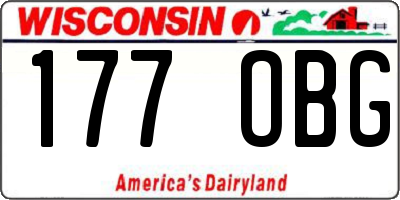 WI license plate 177OBG