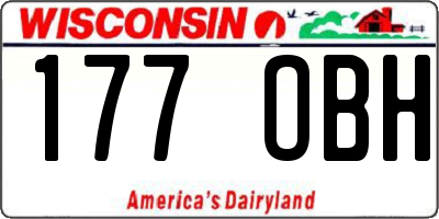 WI license plate 177OBH