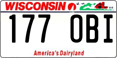 WI license plate 177OBI