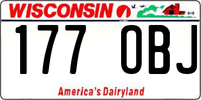 WI license plate 177OBJ