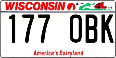 WI license plate 177OBK