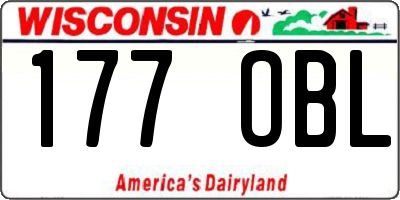 WI license plate 177OBL