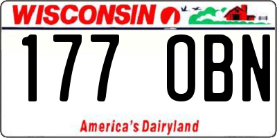 WI license plate 177OBN