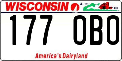 WI license plate 177OBO