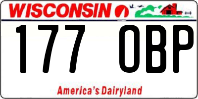 WI license plate 177OBP