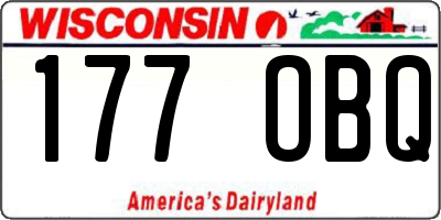 WI license plate 177OBQ