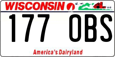 WI license plate 177OBS