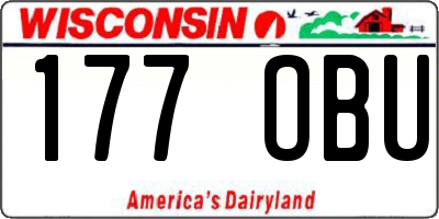 WI license plate 177OBU