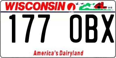 WI license plate 177OBX