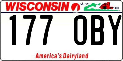 WI license plate 177OBY