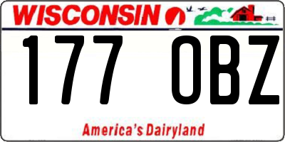 WI license plate 177OBZ