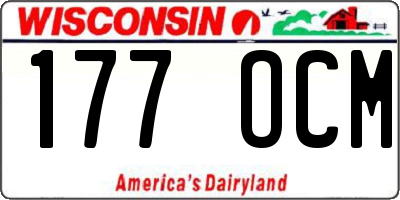 WI license plate 177OCM