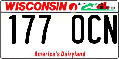 WI license plate 177OCN