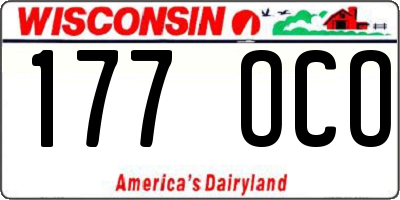WI license plate 177OCO
