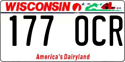 WI license plate 177OCR