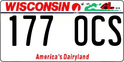 WI license plate 177OCS