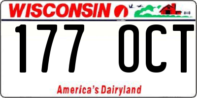 WI license plate 177OCT