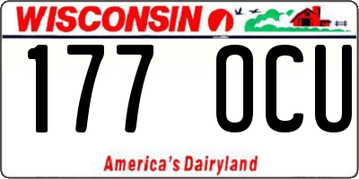 WI license plate 177OCU